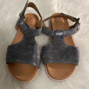 Blue/gray Leather Sandals